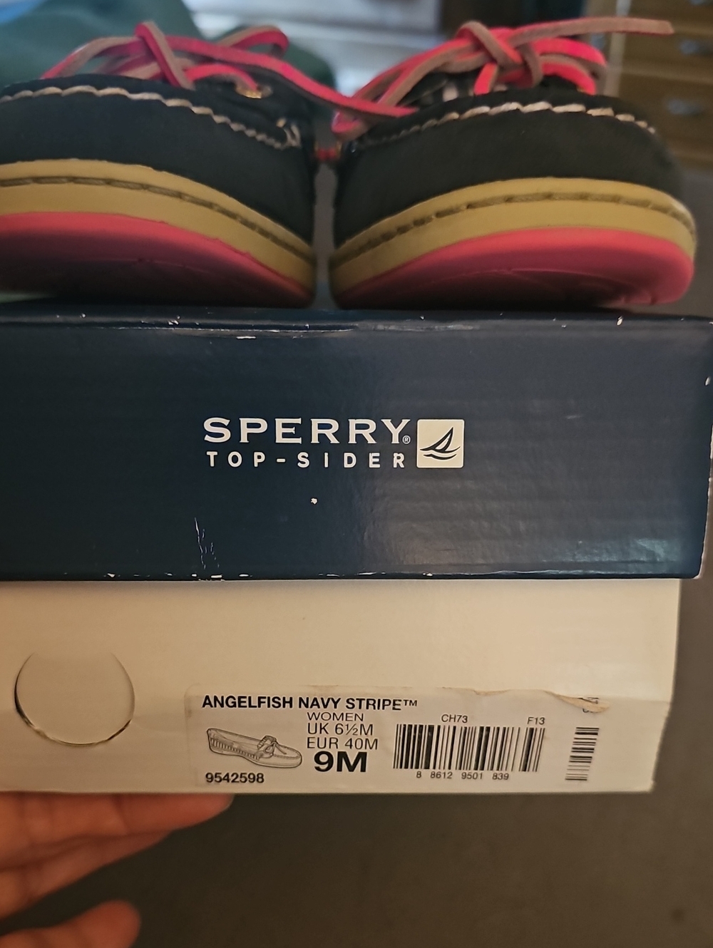 Sperry Angelfish Navy Stripe Women's Moccasins - Picture 5 of 6